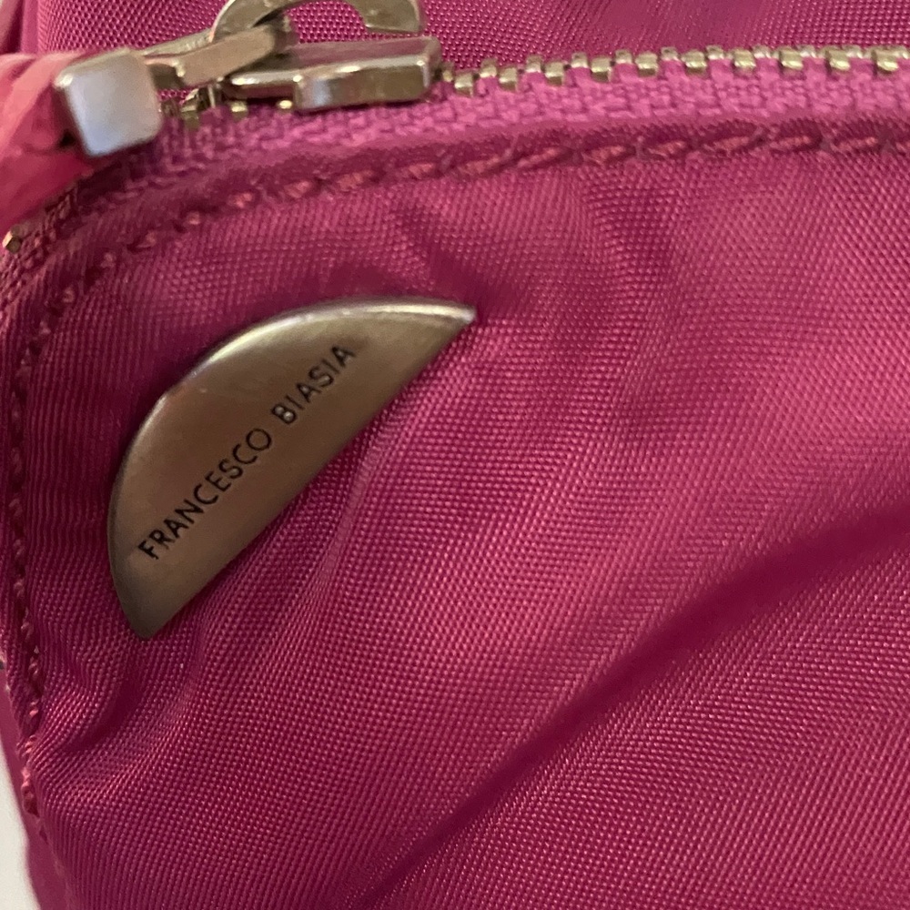 Francsesco Biasia Vintage Bag Grecia Shoulder Bag Nylon With Leather Trim Pink - Picture 2 of 14